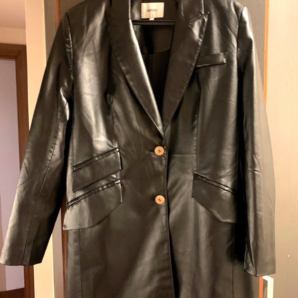 SOLD OUT RARE Nanushka Cancun Leather Blazer in Black Medium Never Worn